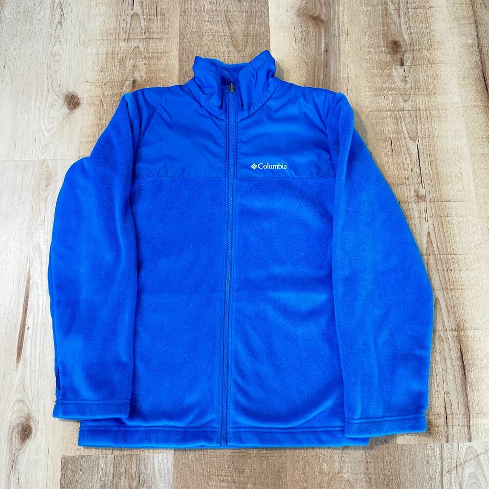 Columbia Boy's Fleece Blue full zip sweater size L14/16